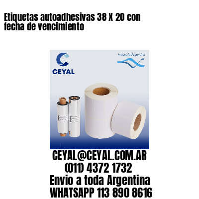 Etiquetas autoadhesivas 38 X 20 con fecha de vencimiento