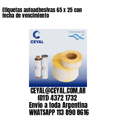 Etiquetas autoadhesivas 65 x 25 con fecha de vencimiento