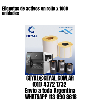 Etiquetas de activos en rollo x 1000 unidades