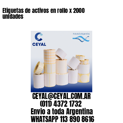 Etiquetas de activos en rollo x 2000 unidades