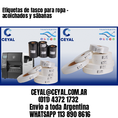 Etiquetas de fasco para ropa – acolchados y sábanas