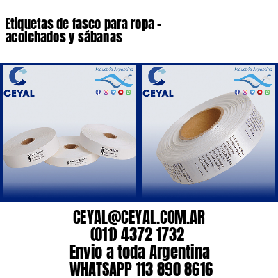 Etiquetas de fasco para ropa – acolchados y sábanas
