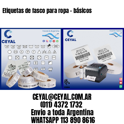 Etiquetas de fasco para ropa – básicos