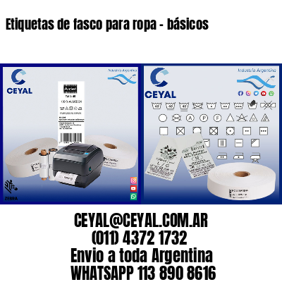 Etiquetas de fasco para ropa – básicos