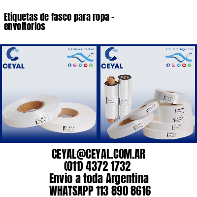 Etiquetas de fasco para ropa – envoltorios