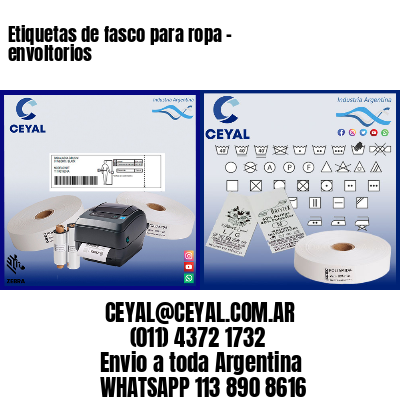 Etiquetas de fasco para ropa – envoltorios