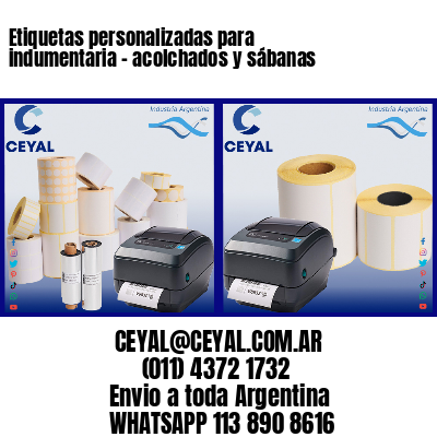 Etiquetas personalizadas para indumentaria – acolchados y sábanas
