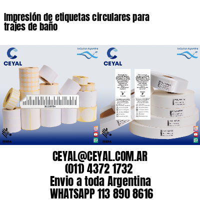 Impresión de etiquetas circulares para trajes de baño