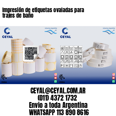 Impresión de etiquetas ovaladas para trajes de baño