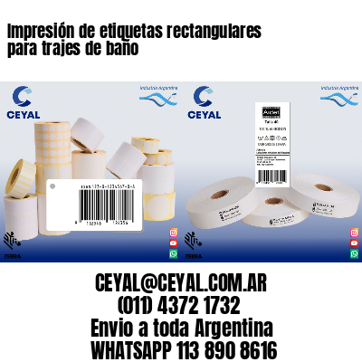 Impresión de etiquetas rectangulares para trajes de baño