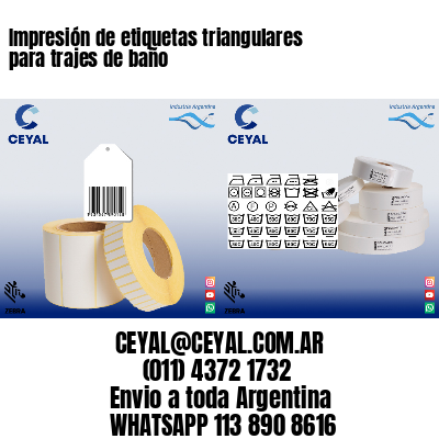 Impresión de etiquetas triangulares para trajes de baño