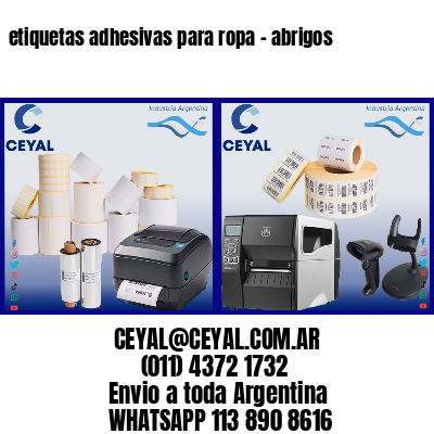etiquetas adhesivas para ropa – abrigos