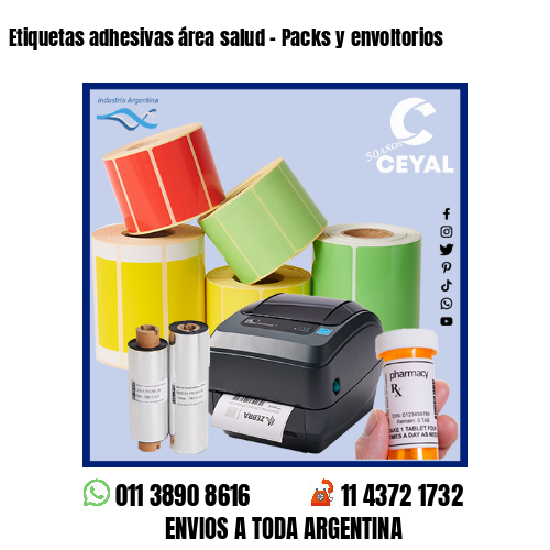 Etiquetas adhesivas área salud – Packs y envoltorios
