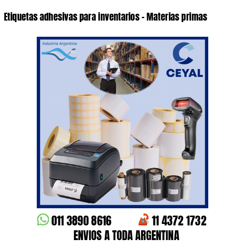 Etiquetas adhesivas para inventarios – Materias primas