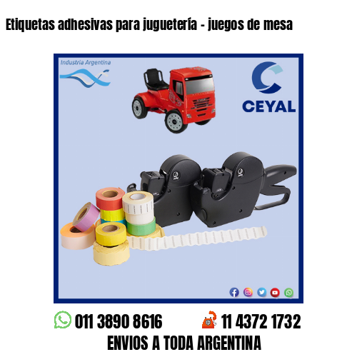 Etiquetas adhesivas para juguetería – juegos de mesa