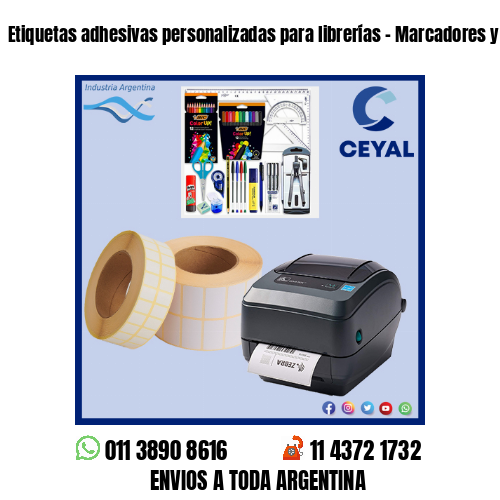 Etiquetas adhesivas personalizadas para librerías – Marcadores y fibrones
