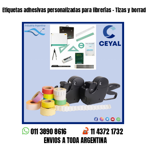 Etiquetas adhesivas personalizadas para librerías – Tizas y borradores