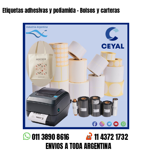 Etiquetas adhesivas y poliamida – Bolsos y carteras