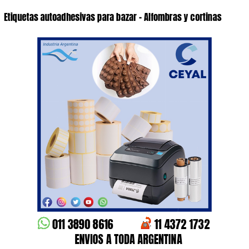Etiquetas autoadhesivas para bazar – Alfombras y cortinas