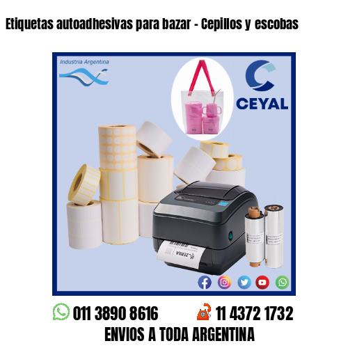 Etiquetas autoadhesivas para bazar – Cepillos y escobas