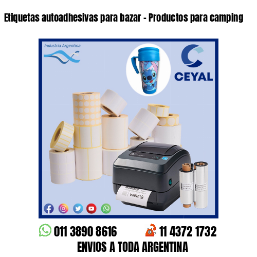 Etiquetas autoadhesivas para bazar – Productos para camping