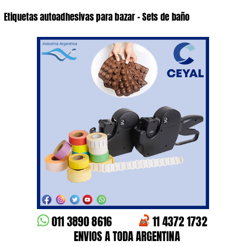 Etiquetas autoadhesivas para bazar – Sets de baño
