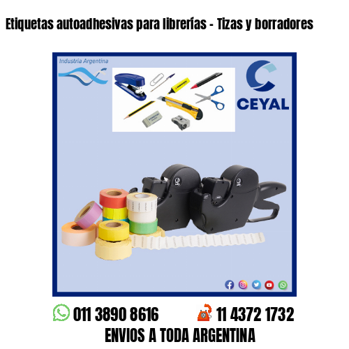 Etiquetas autoadhesivas para librerías – Tizas y borradores