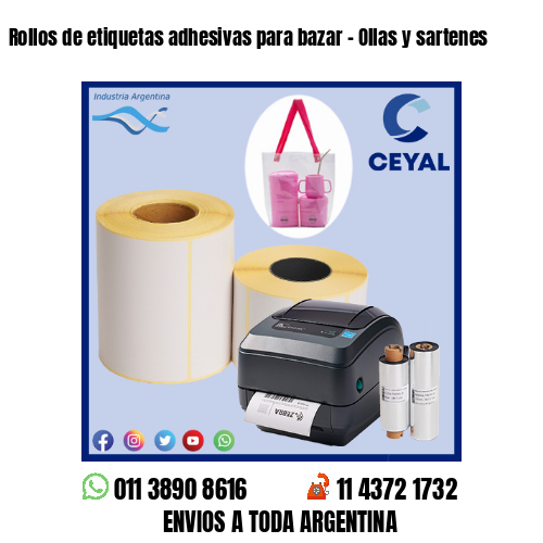 Rollos de etiquetas adhesivas para bazar – Ollas y sartenes