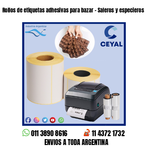 Rollos de etiquetas adhesivas para bazar – Saleros y especieros