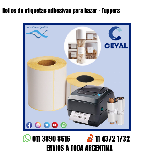 Rollos de etiquetas adhesivas para bazar – Tuppers
