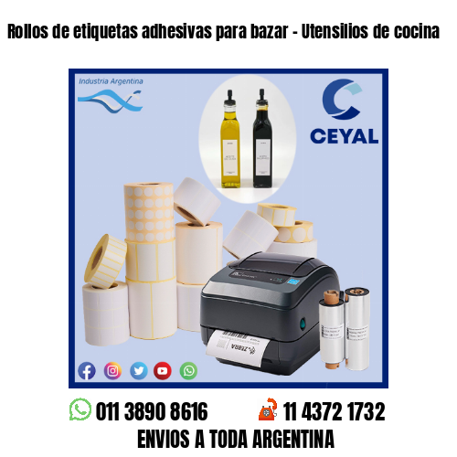 Rollos de etiquetas adhesivas para bazar – Utensilios de cocina