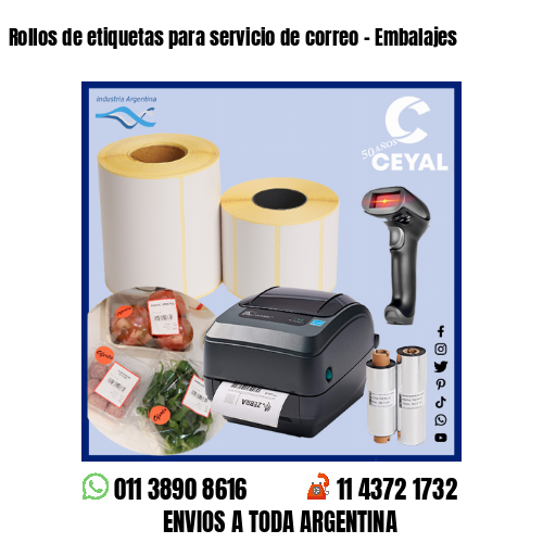Rollos de etiquetas para servicio de correo - Embalajes