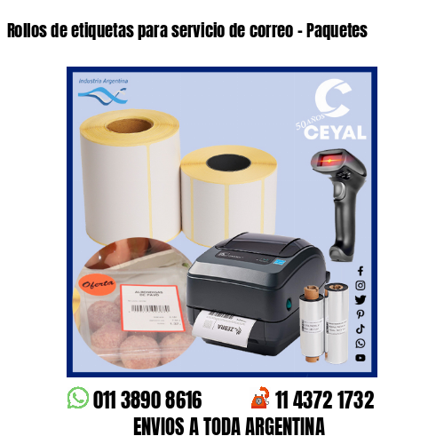 Rollos de etiquetas para servicio de correo - Paquetes