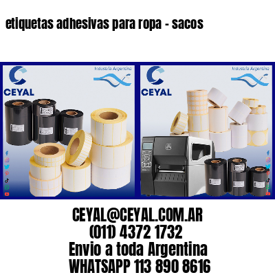 etiquetas adhesivas para ropa – sacos