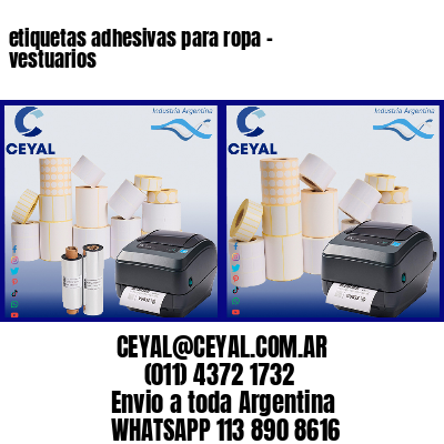 etiquetas adhesivas para ropa - vestuarios