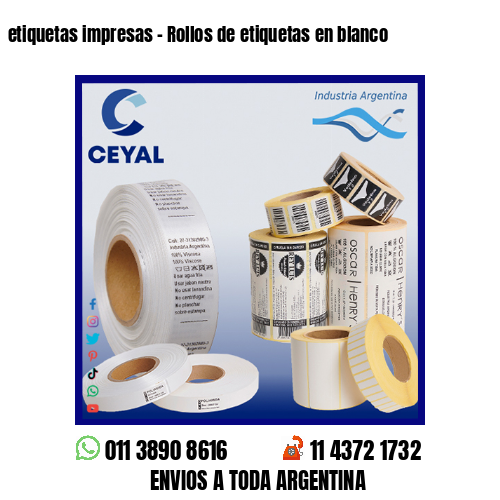etiquetas impresas – Rollos de etiquetas en blanco