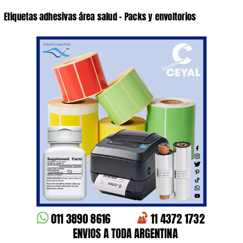Etiquetas adhesivas área salud – Packs y envoltorios