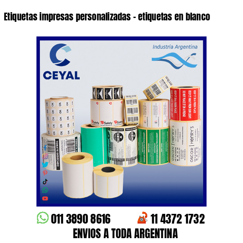 Etiquetas impresas personalizadas – etiquetas en blanco