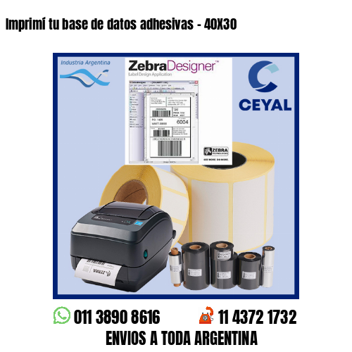 Imprimí tu base de datos adhesivas – 40X30