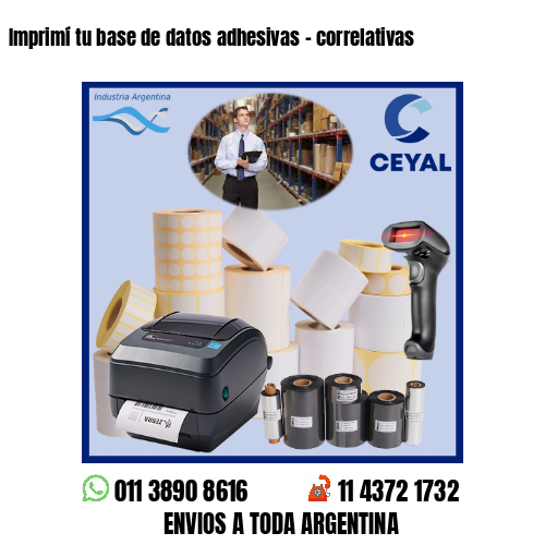 Imprimí tu base de datos adhesivas – correlativas