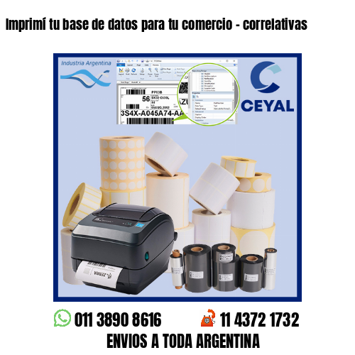 Imprimí tu base de datos para tu comercio – correlativas