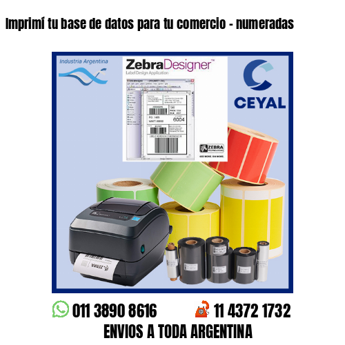 Imprimí tu base de datos para tu comercio – numeradas