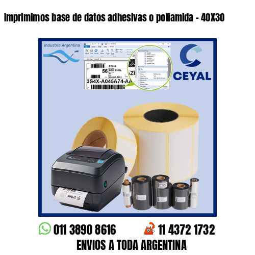 Imprimimos base de datos adhesivas o poliamida – 40X30