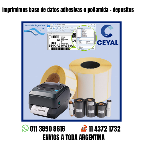 Imprimimos base de datos adhesivas o poliamida – depositos
