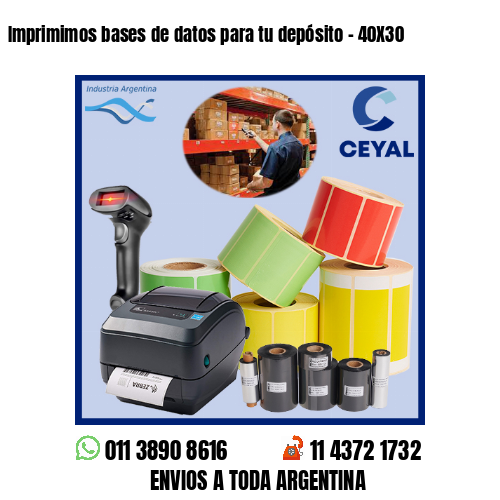Imprimimos bases de datos para tu depósito – 40X30