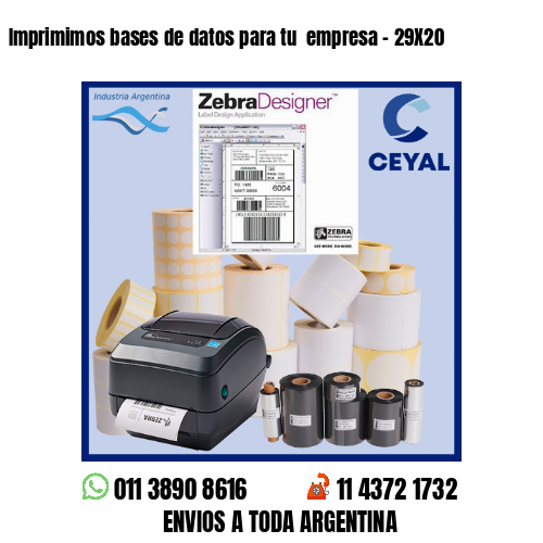 Imprimimos bases de datos para tu  empresa – 29X20