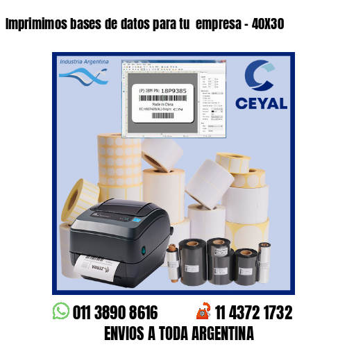 Imprimimos bases de datos para tu  empresa – 40X30
