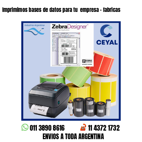 Imprimimos bases de datos para tu  empresa – fabricas