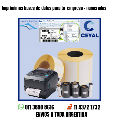 Imprimimos bases de datos para tu  empresa – numeradas