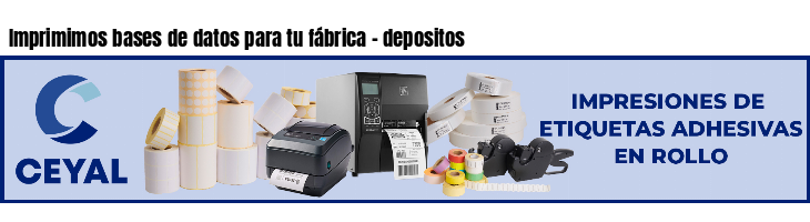 Imprimimos bases de datos para tu fábrica - depositos